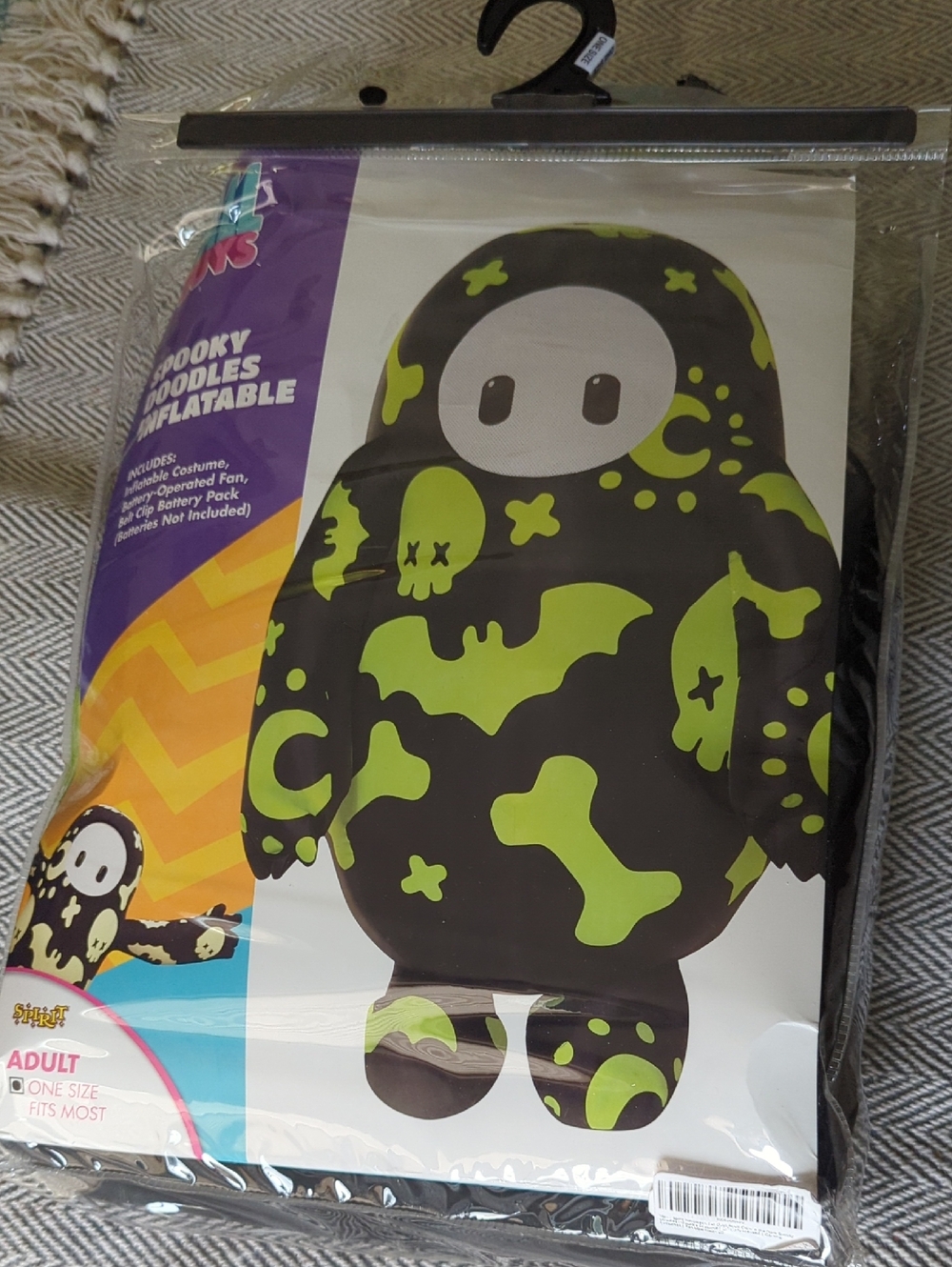Spirit Spooky Doodles Inflatable Costume - Black & Neon Green